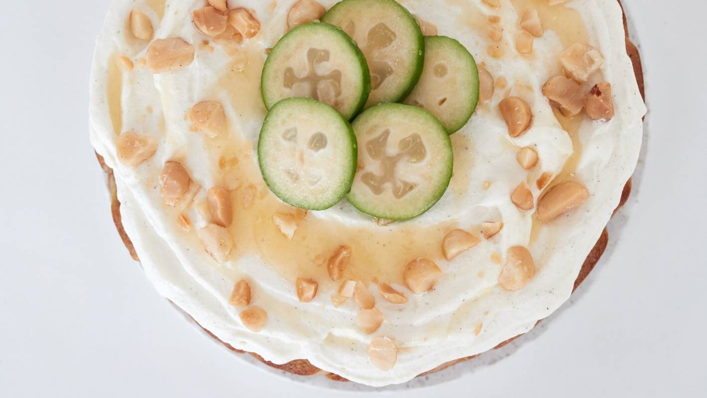 Feijoa & Rhubarb Crumble Cake - Eat Well Recipe - NZ Herald